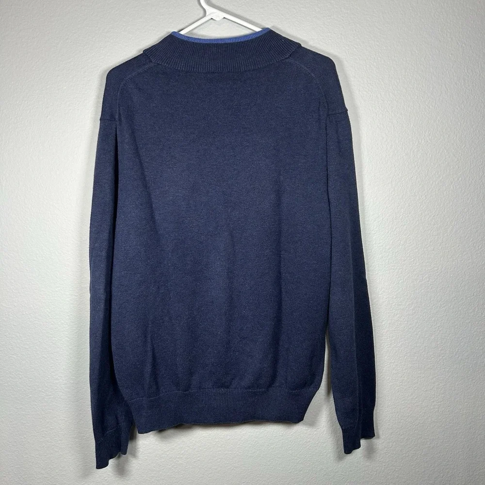 Vineyard Vines Sweater Mens Navy Quarter Zip Mock Neck Pullover Cotton SZ M